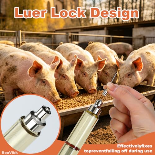 50ml Semi-Auto Repeating Livestock Syringe Gun, 5 Dose Settings - color: Silver Gray50ML