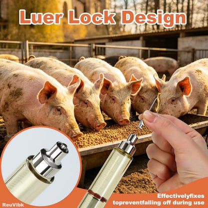 50ml Semi-Auto Repeating Livestock Syringe Gun, 5 Dose Settings - color: Silver Gray50ML