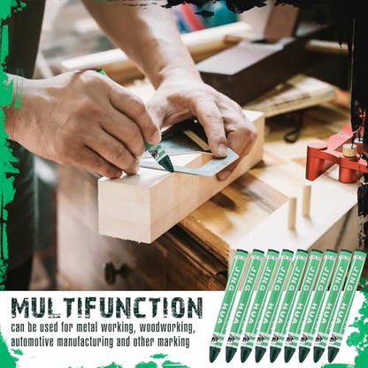 MotiMind 60 Pcs Industrial Lumber Crayons Bulk Wax Tire Marker Construction Marker for Craft Detailed Marking on Lumber Metal Carton Ceramics Concrete Glass Plastic 4.45" x 0.43" (Green) - color: Green