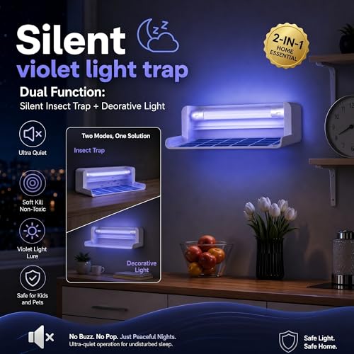 Fruit Fly UV Light Trap Indoor Commercial for Restaurants Bug Zapper 2 PCS - style: 2pack-White-w/10 Sticky Glue Boards