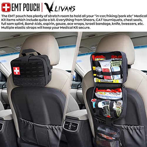 LIVANS Medical Bag, First Aid Bag Empty for Emergency & Trauma Kits - color: Black