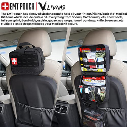 LIVANS Medical Bag, First Aid Bag Empty for Emergency & Trauma Kits - color: Black