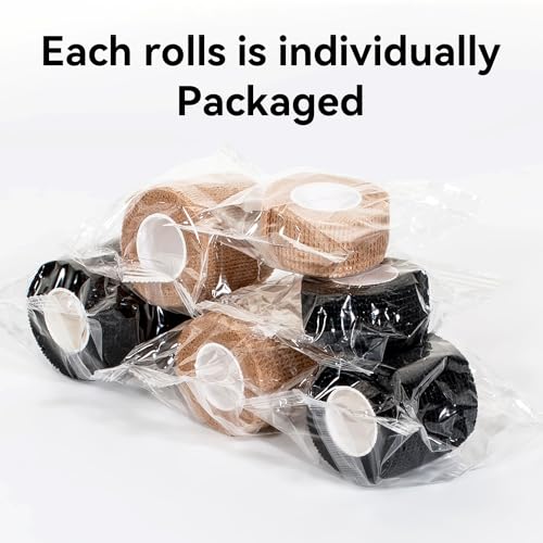 Self Adhesive Bandage Wrap,Bandage Tape,Medical Tape,Vet Tape - color: Skin Color, size: 3inch*8rolls