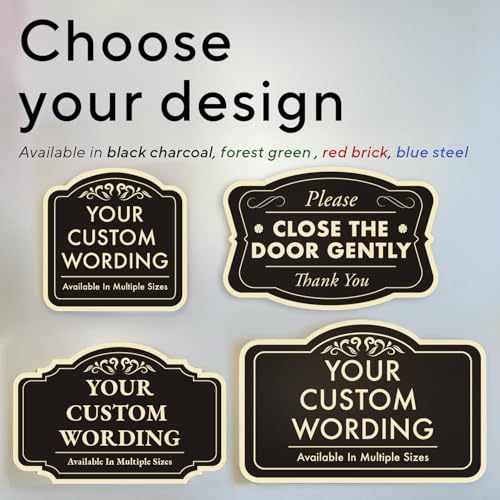 Custom Aluminum Outdoor Metal Sign, Personalized, Waterproof, Design 2 Black Charcoal 18x12 In - color: Design 2 - Black Charcoal, size: 18x12 Inches