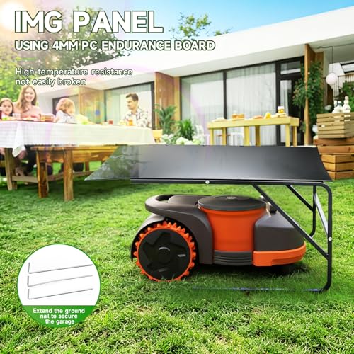 Robot Mower Garage, Rainproof UV-Proof Shelter for All Mowers（Large-Size） - color: black
