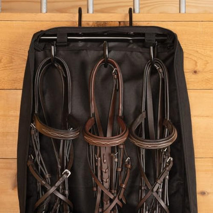 Schneiders 3 Hook Portable Tack Rack Case II | 600 Denier Polyester with Teflon Coating | Holds Halters & Bridles for Shows - color: Navy