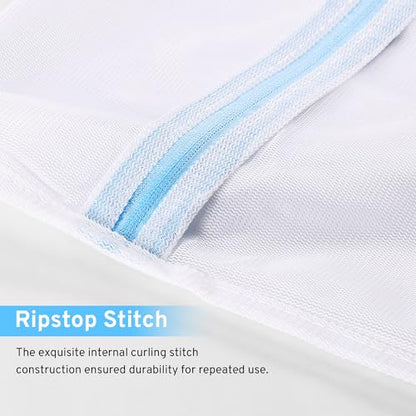 4 Pcs Mesh Laundry Bags Set for Delicates with AUTO-Lock Zipper, Lingerie Bags for Washing Delicates, Laundry Bags Mesh Wash Bags, Delicates Laundry Bag for Jeans,Blouse,Stocking,Bra(XL, 24" x 20") - size: X-Large_Fine Mesh