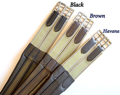 Contoured English Chafeless Girth Black Brown 46" / 48" / 50" / 52" / 54"/ 56" - color: Black, size: 56"