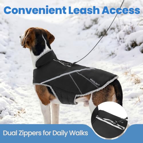 VIVAGLORY Dog Jacket Warm Snowrap Dog Winter Coat Vest, XS, Black - color: Black, size: XS(Chest: 15-18'')