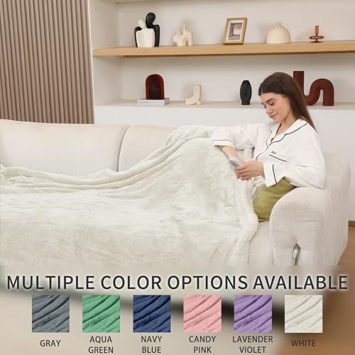 Electric Blanket King Size, Dual Control, White, 100" x 90" - color: White, size: King-100"x90"