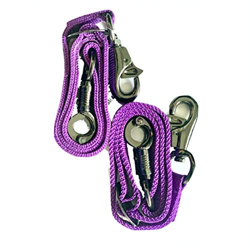Majestic Ally Pack of 2, Double Thick Trailer Tie for Horse Haulage with Adjustable Buckle, Panic Snap and Bull Snap – 1 Inch by 36 Inch (Purple) - color: Purple