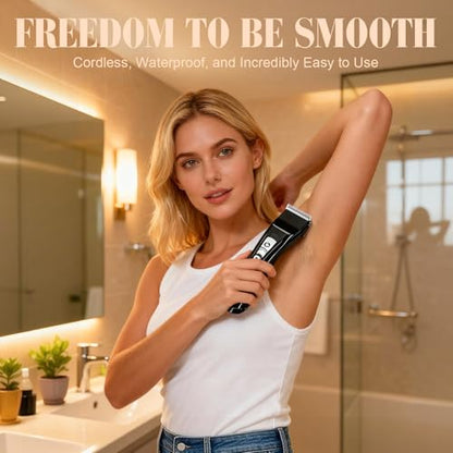 HAUSBELL Hair Clippers Cordless - Powerful Quiet Trimmer for Kids & Family | Powerful motor cuts all hair. Pre-installed blade – charge 2H, press ON. IPX7 washable. 4H battery. For kids, adults, pets