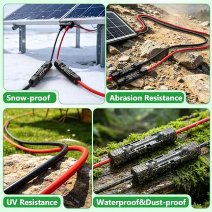 Oududainzi 25FT Solar Extension Cable with Female and Male Connector - size: 28FT