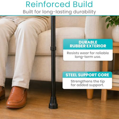 Vive Cane Tips (Set of 2) - Heavy Duty 3/4 inch Replacement Rubber Foot - style: 3/4 inch (2 pack)