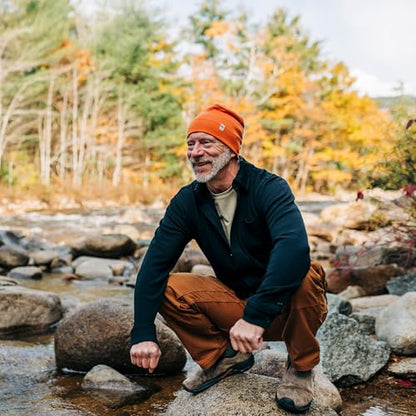 100% Merino Wool Cuff Beanie - Mens & Womens Warm Winter Hat - Watch Cap - Toque - Novelty Beanie - One Size Fits Most - color: Burnt Orange