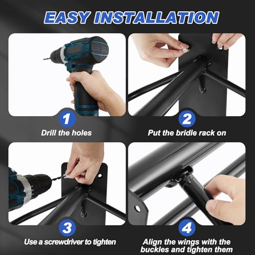 Paterr 6 Pcs Wall Mount Saddle Rack Stand with Pad Bar
