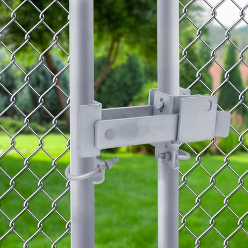Chain Link Commercial Strong Arm Double Gate Latch 1-5/8" Thru 2" - color: Silver