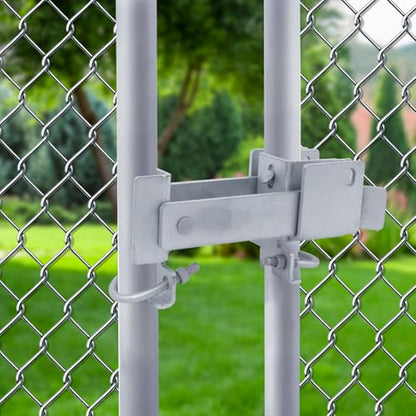 Chain Link Commercial Strong Arm Double Gate Latch 1-5/8" Thru 2" - color: Silver