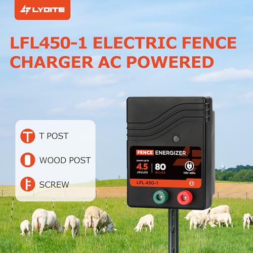 Electric Fence Charger, Electric Fence Energizer 4.5 Joule Ac Powered - size: LFL450-1-2