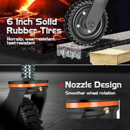 6 Inch Heavy Duty Fence Gate Wheel 500lb Capacity for Metal Tube Gates | 360 Degree Rotation Spring Loaded Caster Includes Screws and Screwdriver Durable Wheel for Smooth Gate Operation (Black) - size: 6INCH BLACK