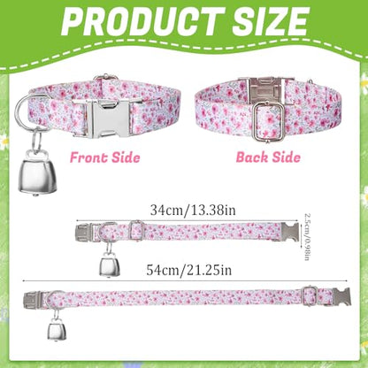 3 Pack Floral Goat Collars with Bells Adjustable Sheep Collar