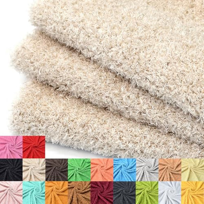Surf turtle Apricot Curly Teddy Fleece Faux Fur Fabric 36" x 59" - color: Apricot, size: 36 x 59 inches