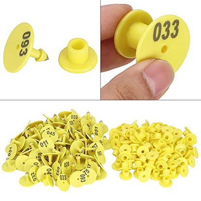 100pcs Livestock Ear Tags Numbered 001-100 TPU Animal Identification Tags