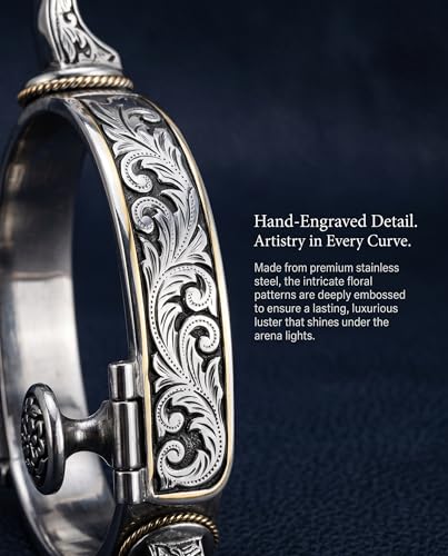Western Cowboy Spurs Paired with 6 Holes Spurs Belt, Stainless Steel Western Horse Spurs with Rotatable Gear Leather Spur Straps Retro Fine Workmanship Men Women Horse Boot Spurs for Equestrian