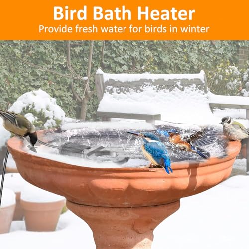 1000W Utility De-Icer, Submergible Bird Bath Heater De-icer, Chicken Water Heater, Stock Tank Heater for Livestock Poultry Birds, Cows, Horses, Wildlife Drinkingwith 10FT Power Cord, Black