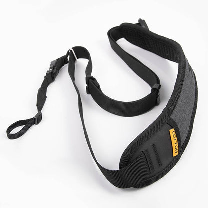 Cotton Carrier Slingbelt with Tether for One Camera. Camera Harness for Hiking and Traveling for Hands-Free Carrying
