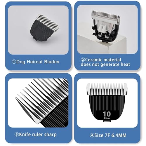 2PCS Replacement Blade for nebot P1 Pro Pet Grooming Kit & Vacuum Size-10 Cut Length 1/50"(0.5mm),Made of Ceramic Blade & Stainless Steel Blade