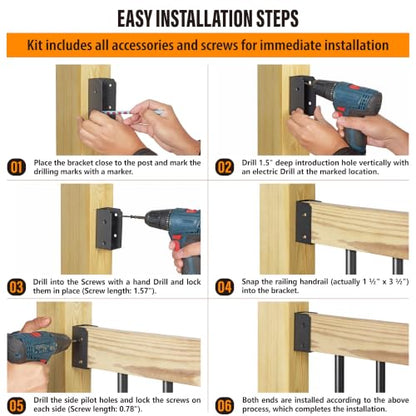 Deck Railing Connectors for 2"x4" (Actual 1.5"x3.5") Railing Wood Post (Parallel, 4pcs) - size: Parallel