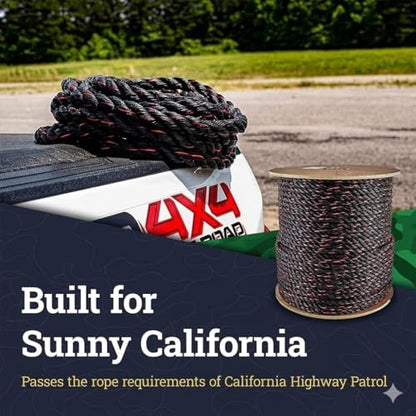 RopeHub California Truck Rope, Polypropylene Tie Down Rope, 3/4" x 10 Ft - size: (#) 3/4 inch x 10 feet