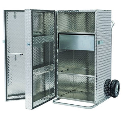 Weaver Livestock Two-Door Dolly Show Box, Aluminum Grooming Box with Wheels, Treadplate Showbox for Cattle, Sheep, Goat Shows, 4'