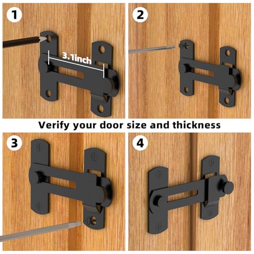 L'aimefois 180 Degree Flip Sliding Barn Door Lock for Privacy - color: black 1