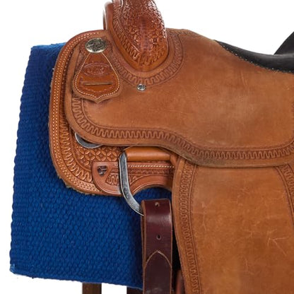 Mayatex San Juan Solid Saddle Blanket - color: Blue, size: 36 x 34-Inch