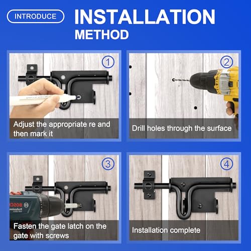 Slide Bolt Gate Latch, 4 Pack Heavy Duty Slide Latches - size: 4 Pack