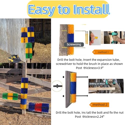 2PCS Livestock Scratching Brush Goat Scratching Post Horse Brush - color: Blue 2