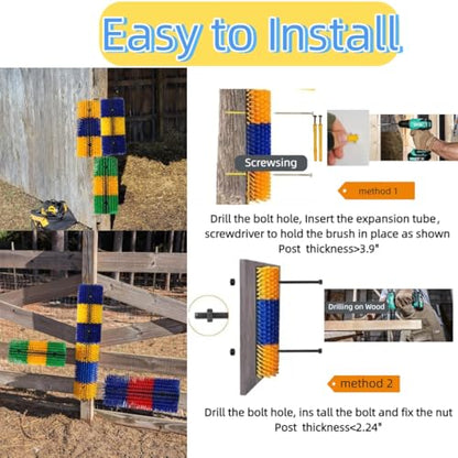 2PCS Livestock Scratching Brush Goat Scratching Post Horse Brush - color: Blue 2