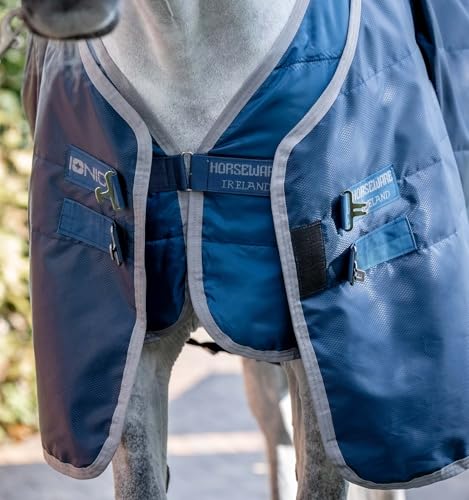 Horseware Ionic® Therapy Stable Blanket - Imperial Blue/Silver & Navy, 78 inches - size: 78 inches