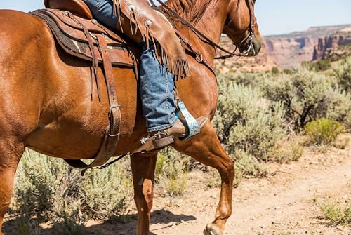 Horse Western 5" Wide Barrel Racer Engraved Aluminum Show Stirrups 51177v - color: Turquoise, size: 5" Width, 5" Height
