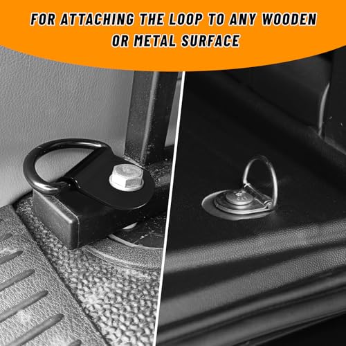 10 PCS D-Ring Tie Down Anchors, Small Metal Cargo Surface Mount Lashing Rings, Heavy Duty Anchor Points Load-Bearing Brackets for Van Truck Trailer Boat Cargo Securing (Silver) - color: Silver