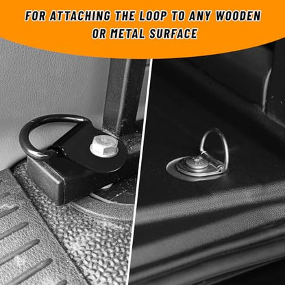 10 PCS D-Ring Tie Down Anchors, Small Metal Cargo Surface Mount Lashing Rings, Heavy Duty Anchor Points Load-Bearing Brackets for Van Truck Trailer Boat Cargo Securing (Silver) - color: Silver