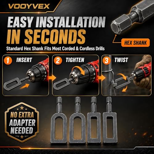 4 Pcs Wire Twister Tool for Drill Electric Drill Wire Twisting Tool Steel rebar Tying tie Haywire Attachment Multifunctional Fence Cordless tie Twisted Haywire for Gauge Chuck (#9+#11 Gloves)