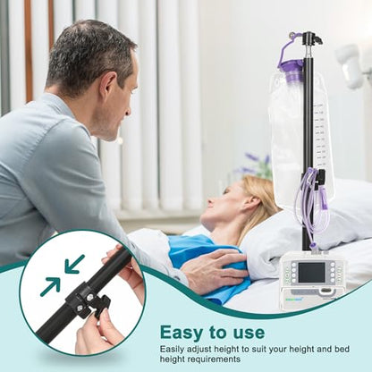 Feeding Tube Stand, Hands-Free Feeding Tube Holder Enteral Feeding Telescopic Pole, Feeding Pump Rack for Gravity Syringes Feeding Pump Feeding or Infusions