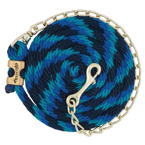 Weaver Leather Poly Lead Rope W/Brass Plated Swivel Chain 8ft Hun