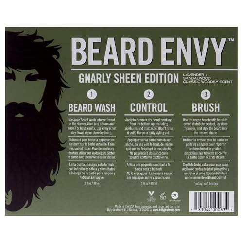 Billy Jealousy Beard Envy Facial Hair Refining Kit with Beard Wash Facial Hair Control and Boar Bristle Brush for Clean, Hydrated, Soft, Tamed Unruly Mane - style: Original