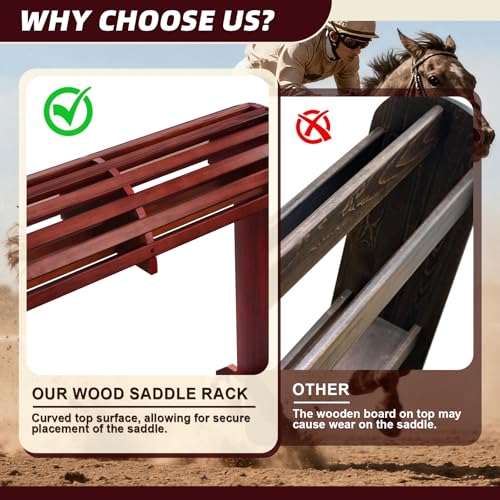 Extra-Large Wood Saddle Rack - Non-Abrasive Design, Bridle Rack & Heavy-Heavy Duty Saddle Stand for Equestrian Homes Horse Tack Room Organization 29.9"x13.8"x30.7"(Mahogany) - color: Mahogany