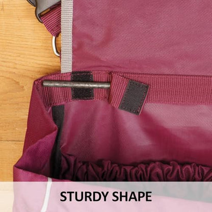 Schneiders Supreme Stall Front Large Horsewear Bag II | Durable 600D Polyester | Teflon Coated | Removable Plexiglass Bottom | Portable & Easy to Hang | Color Red - color: Red