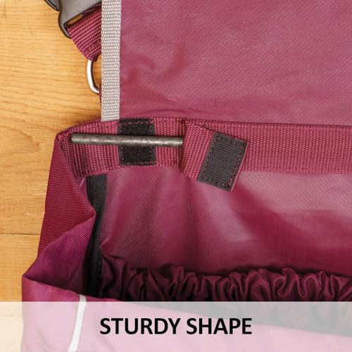 Schneiders Supreme Stall Front Large Horsewear Bag II | Durable 600D Polyester | Teflon Coated | Removable Plexiglass Bottom | Portable & Easy to Hang | Color Burgundy - color: Burgundy